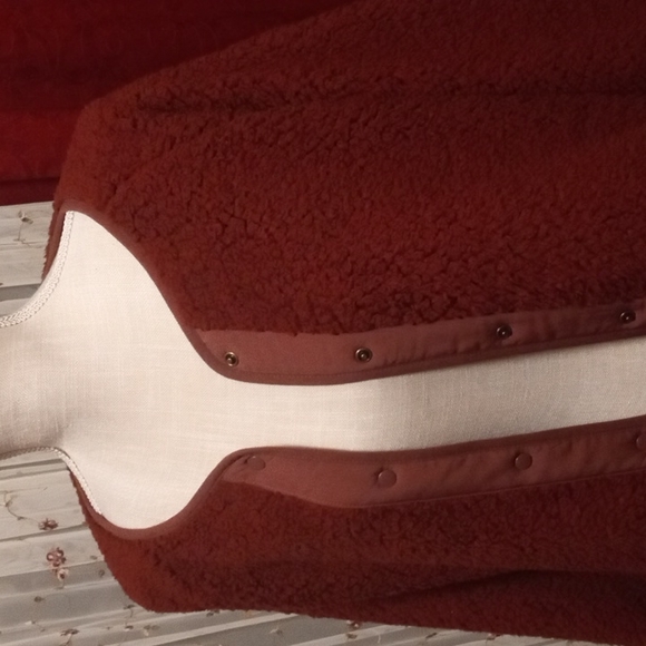 Sonoma Good For Life Sherpa Button Down Jacket in Burgundy Sz XL NWT - Picture 3 of 7